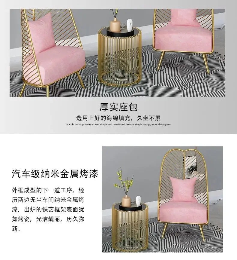 Luxury Gold Wire Iron Designer Chair