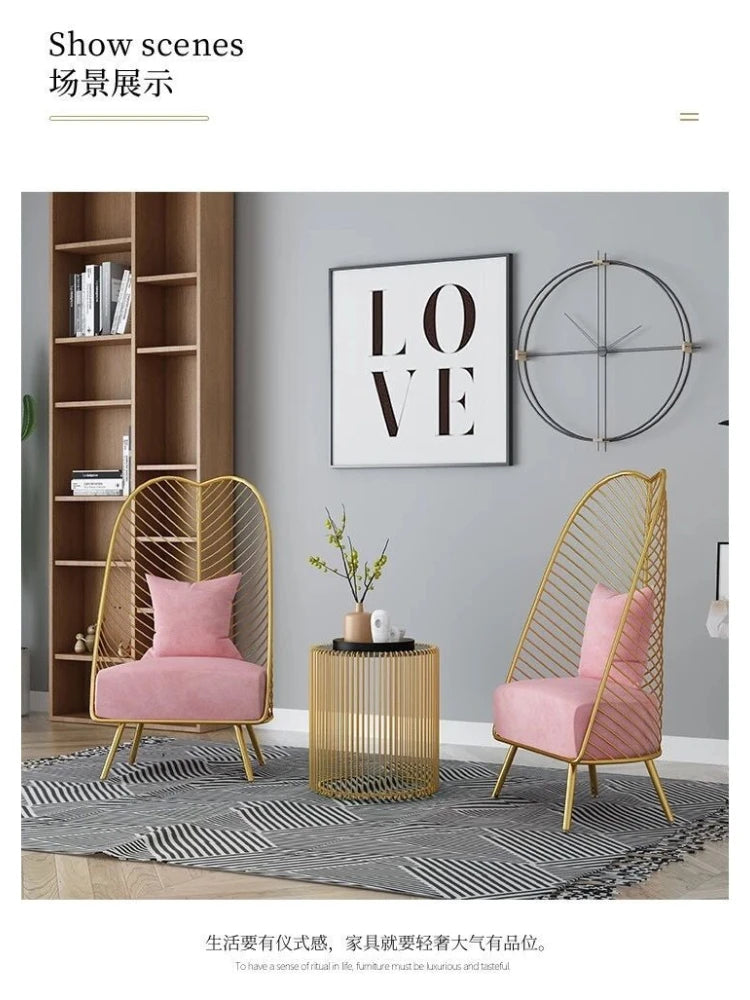Luxury Gold Wire Iron Designer Chair