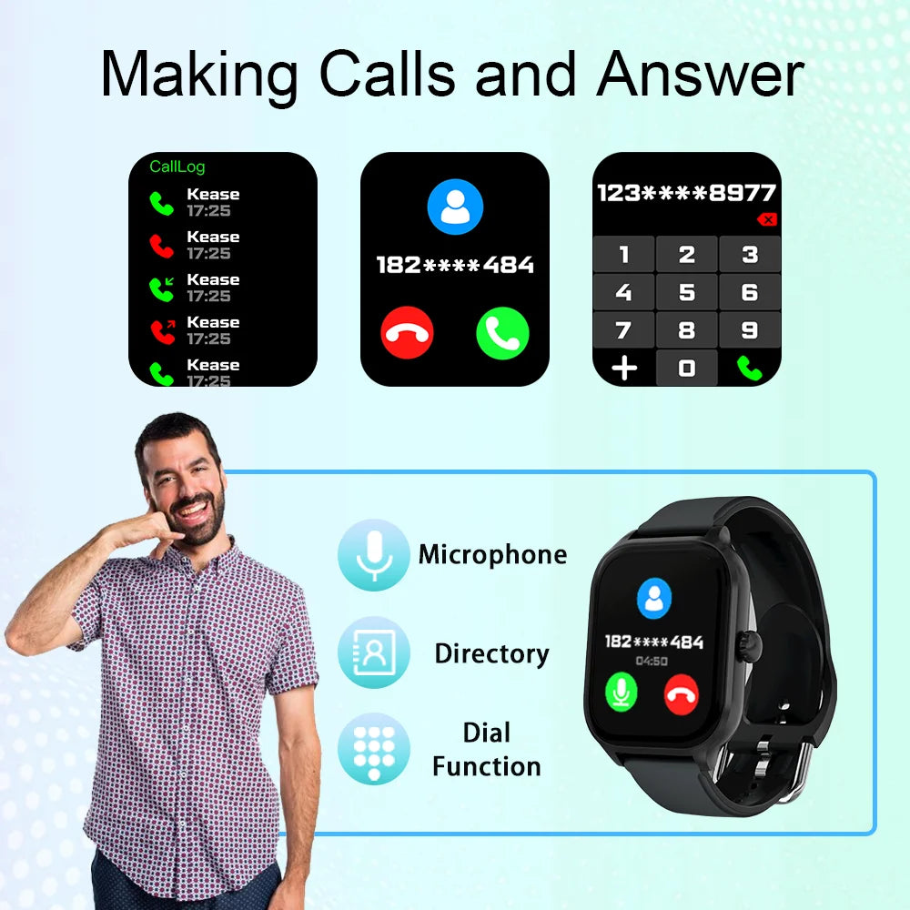 Luxury Laxafit H9 Smartwatch - Calorie Tracking Heart Rate Blood Oxygen Monitoring Bluetooth