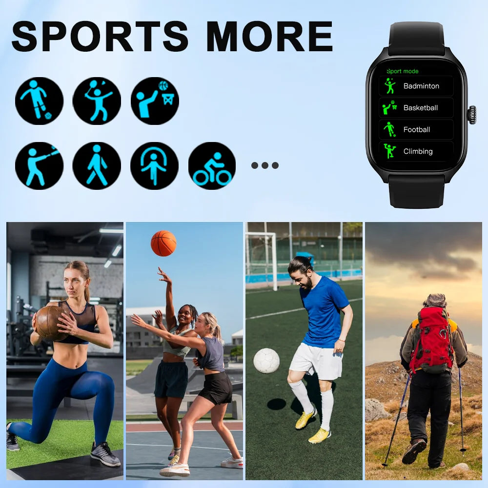Luxury Laxafit H9 Smartwatch - Calorie Tracking Heart Rate Blood Oxygen Monitoring Bluetooth
