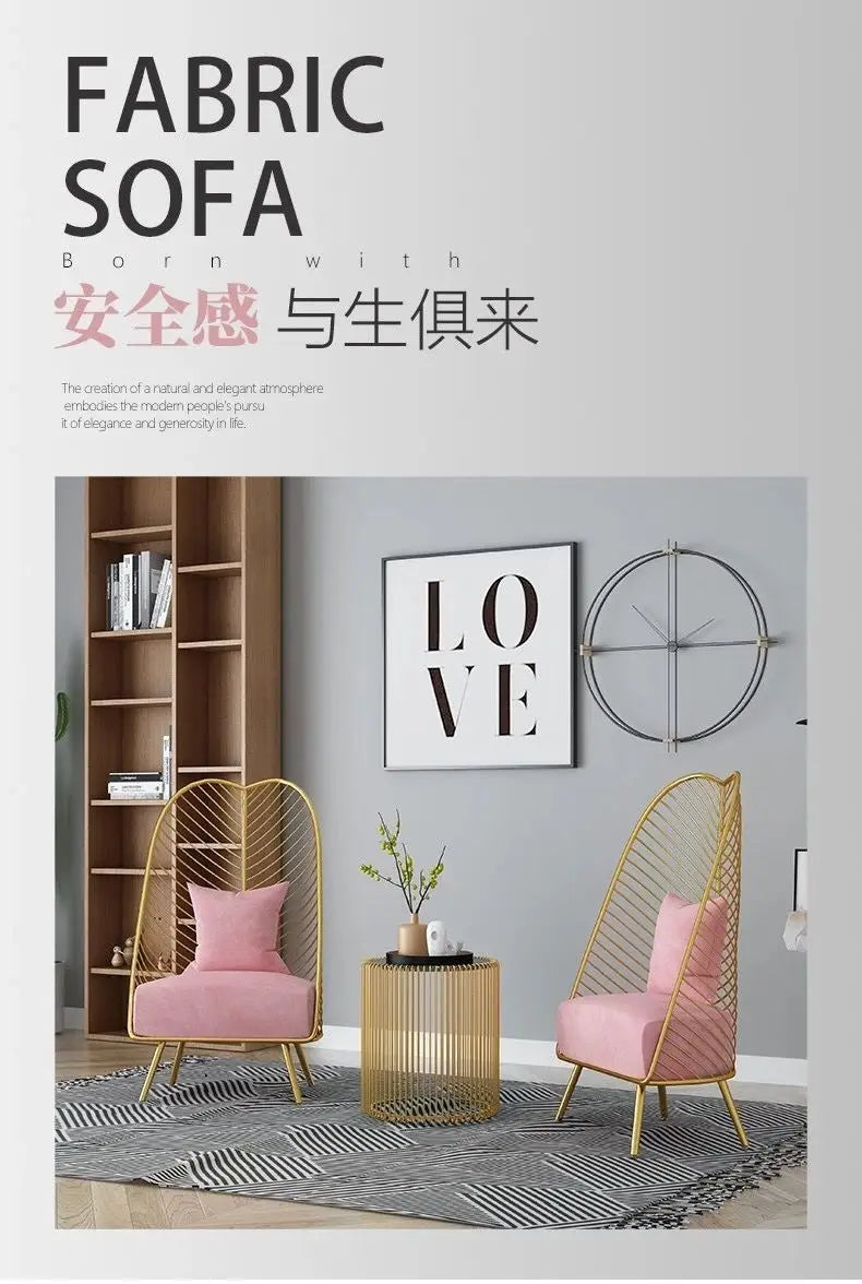 Luxury Gold Wire Iron Designer Chair