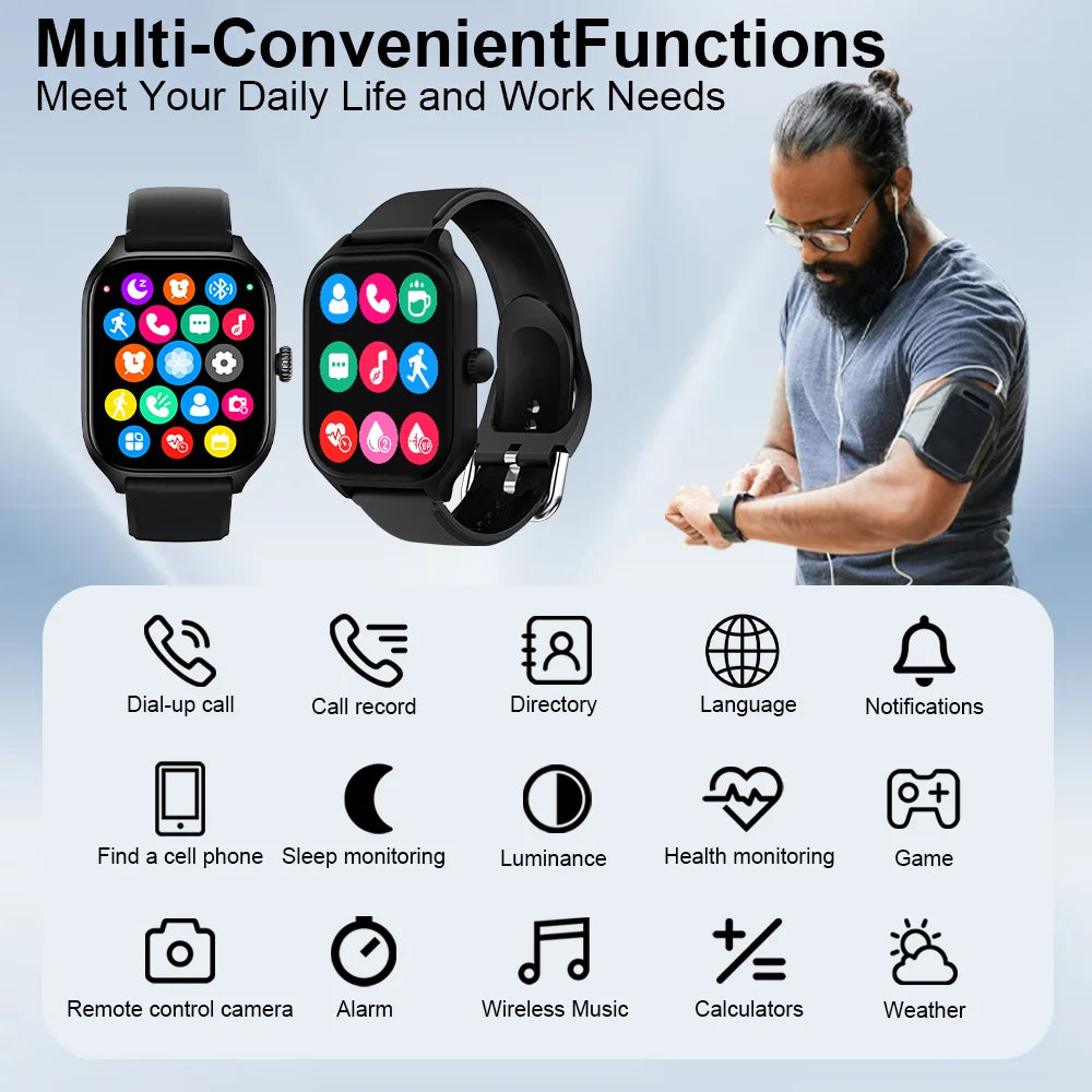 Luxury Laxafit H9 Smartwatch - Calorie Tracking Heart Rate Blood Oxygen Monitoring Bluetooth