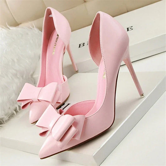Elegant Butterfly-Knot Stiletto Shoes