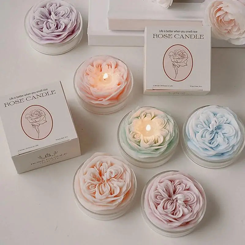 Natural Soy Wax Rose Style Aromatherapy Scented Candles