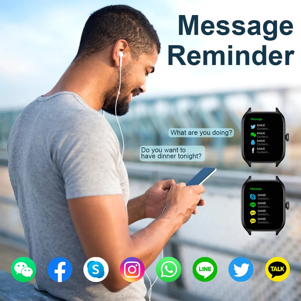 Luxury Laxafit H9 Smartwatch - Calorie Tracking Heart Rate Blood Oxygen Monitoring Bluetooth