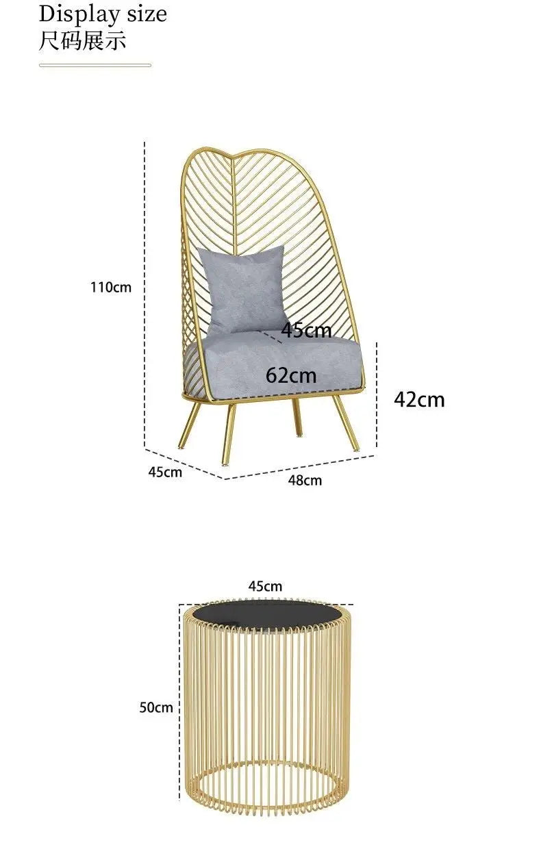 Luxury Gold Wire Iron Designer Chair
