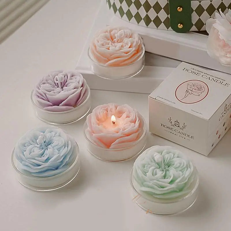 Natural Soy Wax Rose Style Aromatherapy Scented Candles